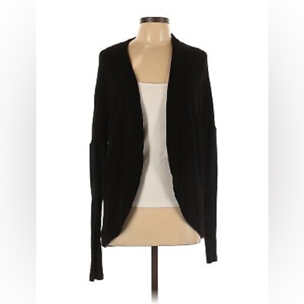 Aiko Knit Cardigan Sweater With Cotton Rubbed Sleeves